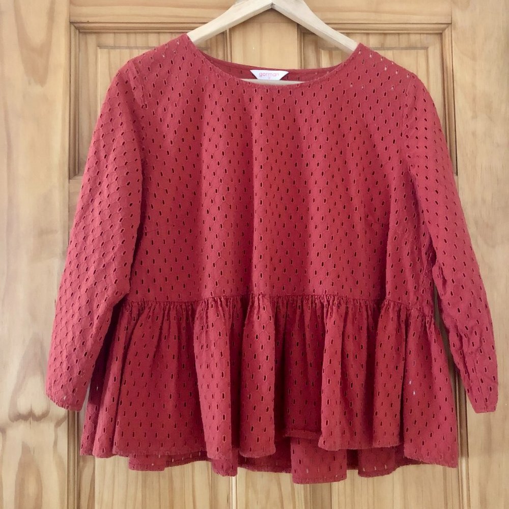 Gorman Peplum Eyelet Top